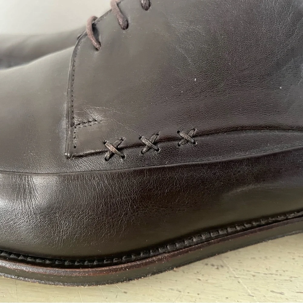 Porsche Design Made in Italy Leather Square Toe‎ Derby in Chocolate Size 11 2 E